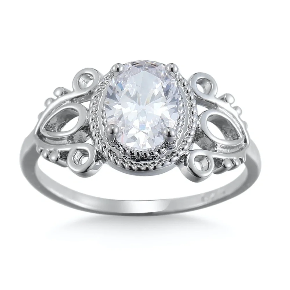 *HEAVENLY* Vintage Silver Zircon Fashion Ring Size 9